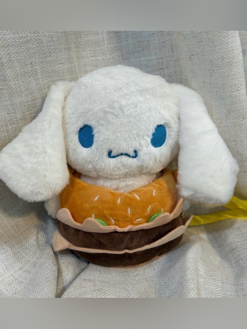 Plush White Cinna Bunny Burger Backpack/Crossbody - NWOT